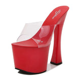 Zingj Hate Day High Nightclub Super High Heels Slippers Women's Work Shoes Show Pole Dance Shoes Waterproof