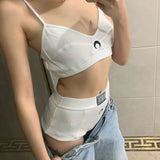 Zingj Spring And Summer Hot Selling Moon Embroidered Crop Jacket Shorts Two-Piece Suit Female-Outfit