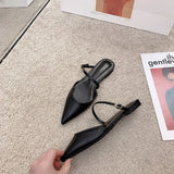 with Toe Box Half Slippers Women's Outer Wear Women's Flat Mules Slippers