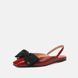 Red Fashion Bag Head Sandals Women 2025 New Square Temperament Low Heel Single Shoes Niche Flat