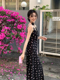 Xixi 2025 Spring New Retro High-Rise Sling Dress Print Pure Desire Holiday Dress Women