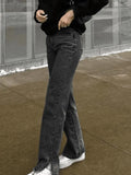 Washed Split Boyfriend Jeans-Outfit