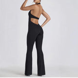 Summer New Solid Color Low Chest U-Neck Elastic Tights Sexy Sleeveless