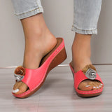 Flowers With Thick Background Slippery Slippers Women 24 Summer New External Slope And Pure Color Cold