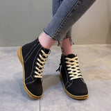 Boots Women's 2025 New Flat Heel Martin Boots Winter High-Top Single Shoes Women's Cotton