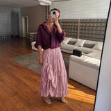 Spring And Autumn New 100 Folded Wrinkles Skirt Hot Soft Half Dress In