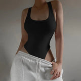 Zingj Style 2023 Summer Women's Solid Color Slim U-Neck Sleeveless Vest