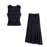 Spring Dress Women's New Dew-Planted Velvet Net Sleeveless Top 3067134