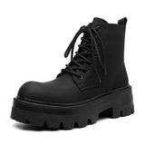 Zingj Charcoal Black High Tube Male British Thick Chelsea Boots Locomotive Martin Pipe Boots Trend Short Boots