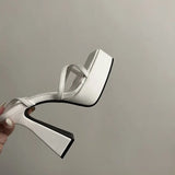 Summer New Waterproof Table Cross-Belt Behind The Empty Word With Exposed Toe Thick Women's Thick Heel