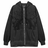 Temperament Commuter Zipper Hoodie-Outfit