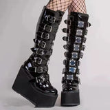 Long-Heeled Martin Boots 2025 Autumn And Winter Metal Buckle With Thick Bottom 11CM High-Heeled Large-Size Women's