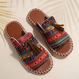 Supin Bottom Slippers Women 2025 Summer New National Wind Soft Bottom Beach Cool Drag