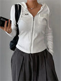 cropped knit top with hood and