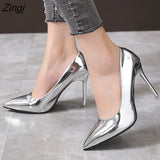 Women Pumps High Heels Silver Sexy High Heels Shoes for Women Stilettos Fashion Luxury Wedding Party Shoes Big