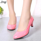 leather Low Heels Shoes Women Professional Shoes Ladies Shallow Mouth Work Shoes Elegant Ladies Office