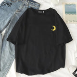 Women Short Sleeve T-shirts O-neck Embroidery Casual Simple Soft Korean Style Trendy Loose Tops Womens Sweet Girls Harajuku
