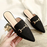 And Summer New Net Red Sharp Head Cold Half Slippers Women's Head Wearing Leisure Size 41-42 Muller