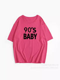 New Letter Pure Cotton T-Shirt Women Simple Basic Short-Sleeved Top Women's Free-Fitting