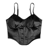 Zingj Satin Show Chest Bundle Waist Sexy Sling Show Back Vest Female Summer Small Top