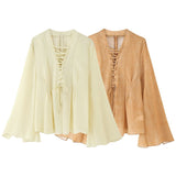 Women's New Lace Decoration Chiffon Loose Long-Sleeved Shirt