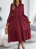 Shooting 2025 Autumn And Winter Collar Casual Loose Long-Sleeved Lotus Leaf Shirt Skirt Women's
