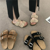 Retro Slippers Women Wear 2025 New Frosted Leather Shoes In The Summer, Cool Drag Flat