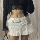 Zingj New Solid Color Personality Street Spice Girl Style Women's Denim Pleated Skirt