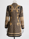French Retro High-End Dress 2025 New Fashion Heavy Industry Design Waist Thin Print Beads