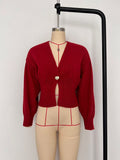 Women's Explosive Minimalist Fashion V-Neck Button Knitted