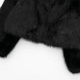Quality Artificial Fur Effect Lapel Jacket Loose Show Thin Casual