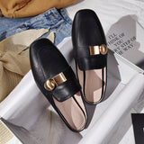Half Slippers Women Wear Spring And Autumn New Flat Cool Drag Without A Back And Lazy Mule Shoes Size