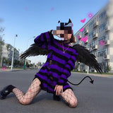 Zingj Version Of The Hollow Hole In The Long Sweater Female Lovers Stripes Loose Color Dark Versatile Knit Niche-Outfit