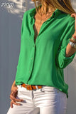 Tops Women's Long Sleeve V-neck Button Chiffon Shirt Office Loose Fashion Long Sleeve Shirts Female Tops Blusas