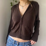 Women's Dress Autumn / Winter Ins Internet Celebrity Solid Color Hooded Pocket Sweater Coat