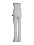 Elegant Wind-Style Trousers Women's 2025 Summer New Temperament Elegant Commuting Breasts Three-Dimensional Flowers High-Waisted