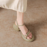 Tall Heel Sandals Female Summer 2025 New Fashion Fashion With Skirt French Thick Heel Thick Bottom Roman