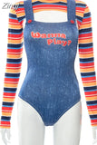 Halloween Costumes for Women Scary Nightmare Killer Doll Wanna Play Movie Character Bodysuit Chucky Doll Costume