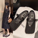 Bottom French Bag Head Half Slippers Wear Women's Shoes In The Summer Of 2025 New Mesh Breathable Soft Base Cool