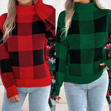 Autumn And Winter Casual Lattice Lantern Long-Sleeved Turtleneck Sweater Women's