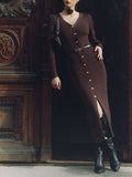 Women's Delicate High-End Front Buckle With Belt Knitted