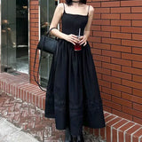 Lace Up Corset Black Maxi DressOutfit