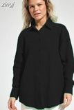 Green Button Up Shirts Fashion Women Cotton Long Sleeve Blouses Korean Office Lady Blouse Summer Basic White Tops