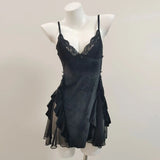Sexy Little Chest Thin Pajamas With Thoracic Mat Women Autumn New Ice Wire Splicing Mesh Pure Desire Hanging