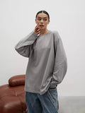 Fine Comb Cotton Solid Long-Sleeved T-Shirt Women Hot Loose Leisure Collar Top High