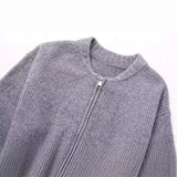 Women's French Zipper Knitting Bomber Jacket 2142207