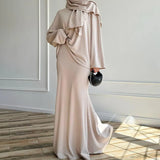 2025 New Middle East Wearing Women's Long-Sleeved Skirt Dress Fashion