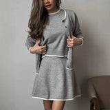 Spring/Autumn Festival New Women's Clothing Small Aroma Style Knitted Shirt Three-Piece