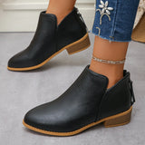Large-Dish-So-Skin Boots Women's Pointed Zippers And Ankle Boots Women's Zippers And Ankle