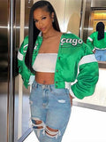 Letter Embroidery Varsity Jackets for Women 2023 Winter Coat Vintage Y2k Winter Streetwear Baseball Bomber